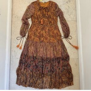 FARM Rio Multicolor Paisley Long Sleeve Dress